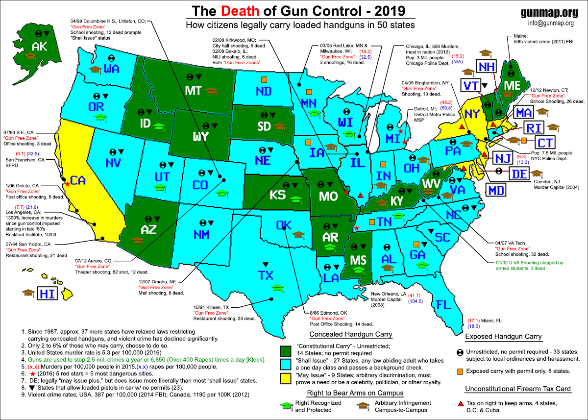 Gun Map 2019 Gunmap.org Death of Gun Control